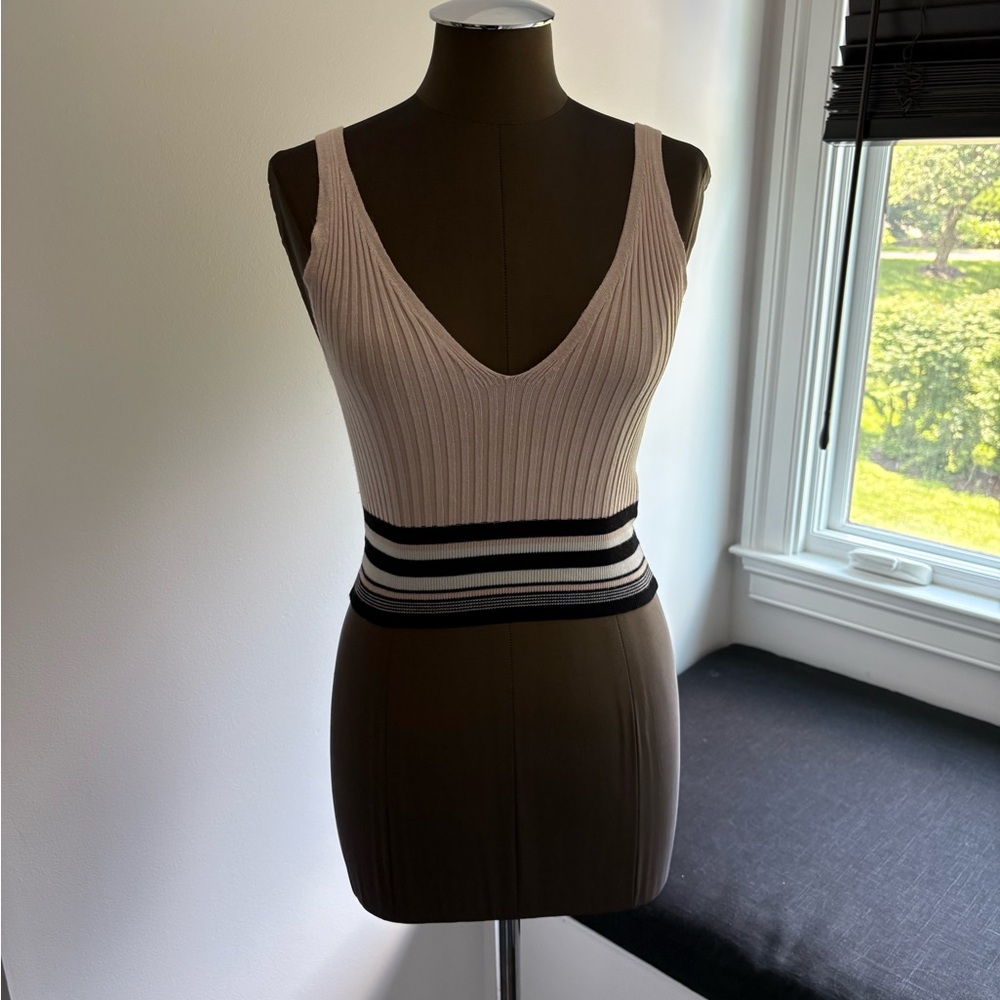 BDG Pink Ribbed Crop Tank Top